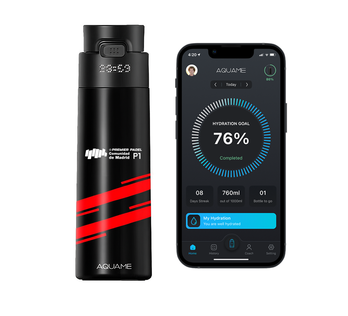 Madrid Premier Padel x AQUAME 2.0 – Limited Edition Black & Red