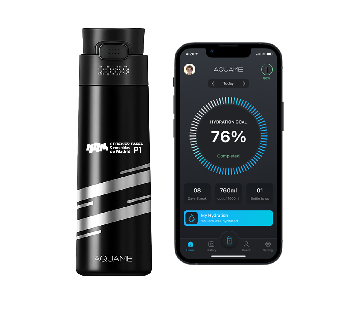 Madrid Premier Padel x AQUAME 2.0 – Limited Edition Black & Silver