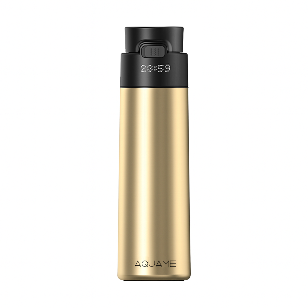 AQUAME 2.0 Smart Water Bottle Chrome Gold